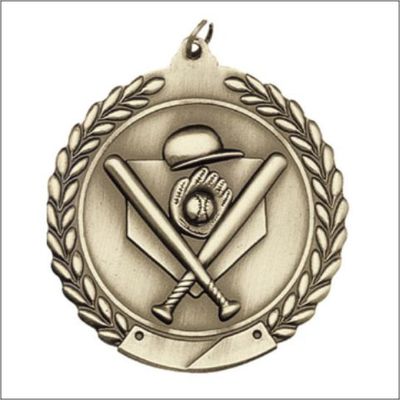 BASEBALL MEDAL GOLD 2-3/