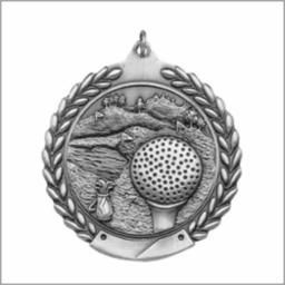 GOLF MEDAL SILVER 2-3/4"