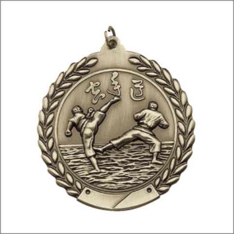 KARATE MEDAL GOLD 2-3/4"