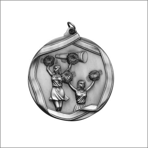 CHEERLEADER MEDAL SILVR