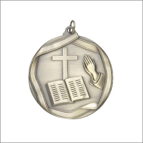 CHURCH MEDAL GOLD 2-1/4"