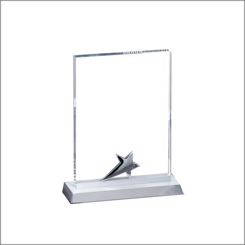 CRYSTAL STAND WITH STAR SILVER