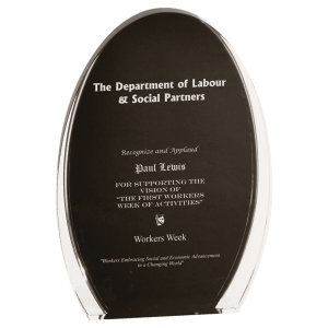 BLACK/CLEAR LUMINARY OVAL ACRYLIC