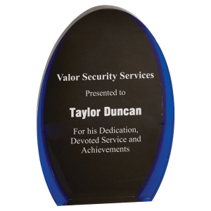 BLACK/BLUE LUMINARY OVAL ACRYLIC