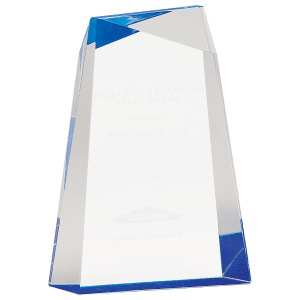 BLUE FACET WEDGE ACRYLIC