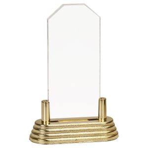 CLEAR CLIP CORNER ACRYLIC W/GOLD BASE