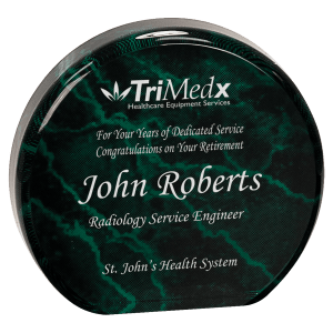 GREEN MARBLE ACRYLIC ROUND