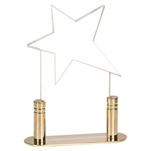 CLEAR STAR ACRYLIC W/BRASS BASE