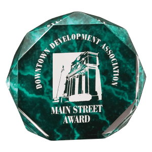 GREEN MARBLE OCTAGON ACRYLIC