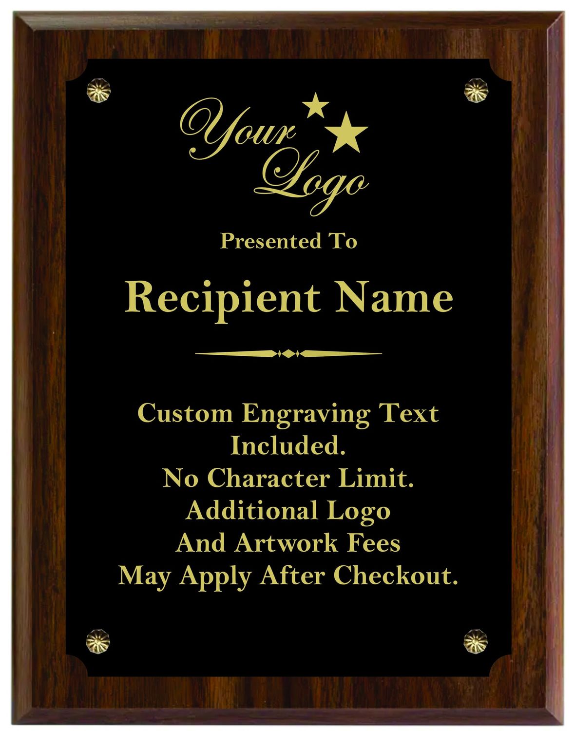 Bevel Edge Plaque, Walnut Finish