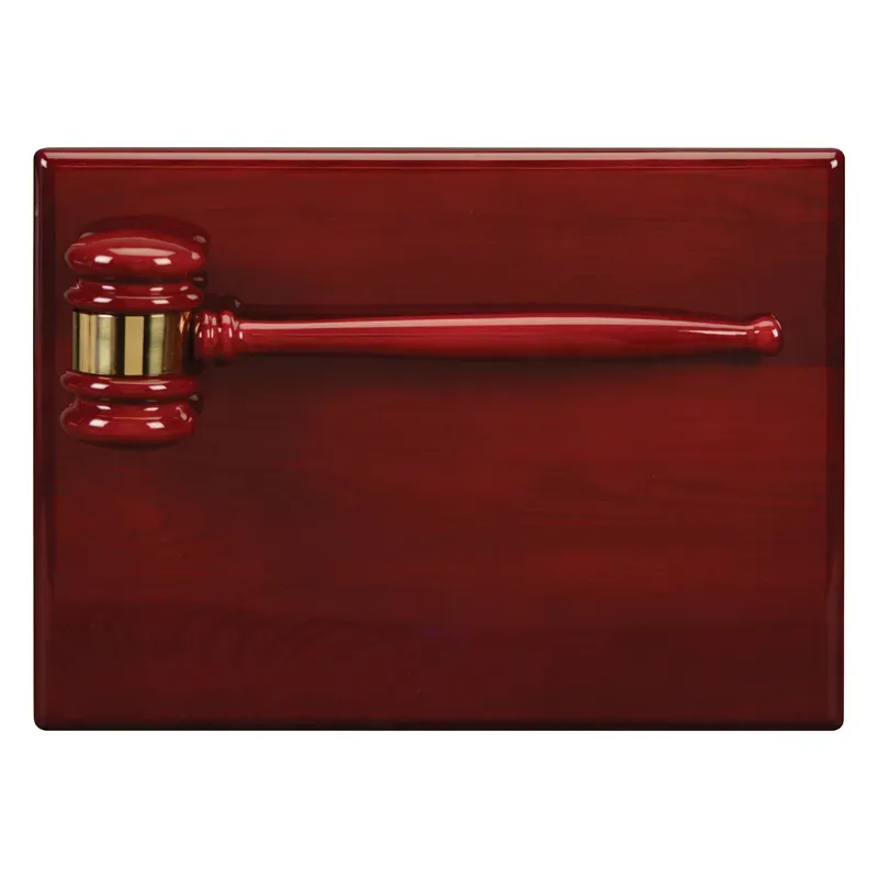 Gavel Plaque, Piano Finish Rosewood