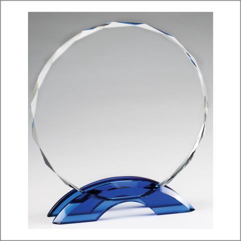 CIRCLE PLAQUE W/BLUE BASE