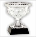 CRYSTAL VASE W/ BLACK BA