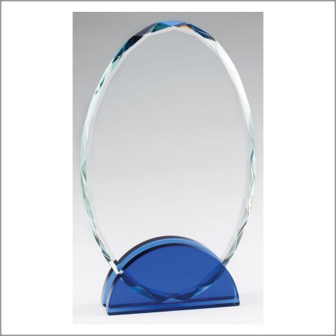 OVAL PLAQUE W/BLUE BASE