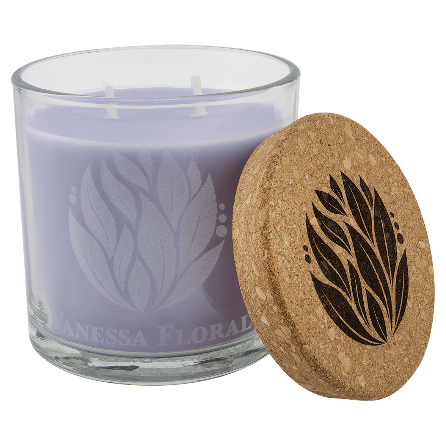 14 oz. Wild Lavender Candle in a Glass Holder with Cork Lid