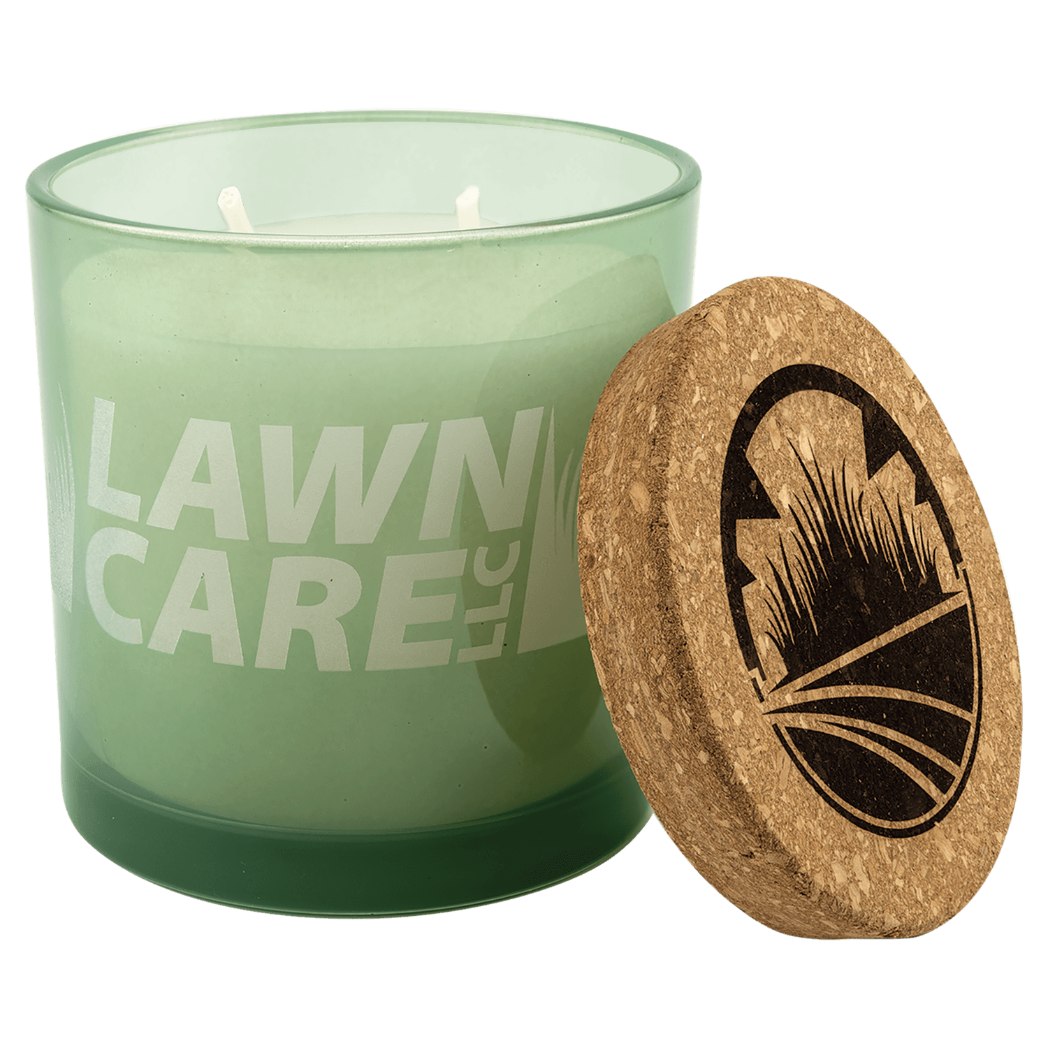 14 oz. Citronella Candle in Green Glass Holder with Cork Lid