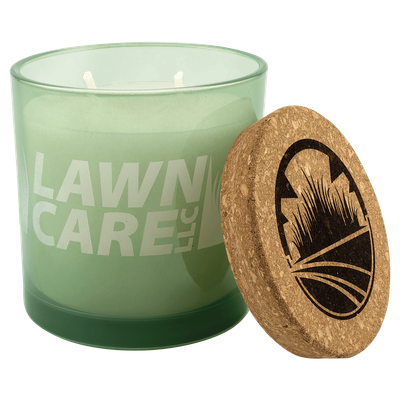 14 oz. Citronella Candle in Green Glass Holder with Cork Lid