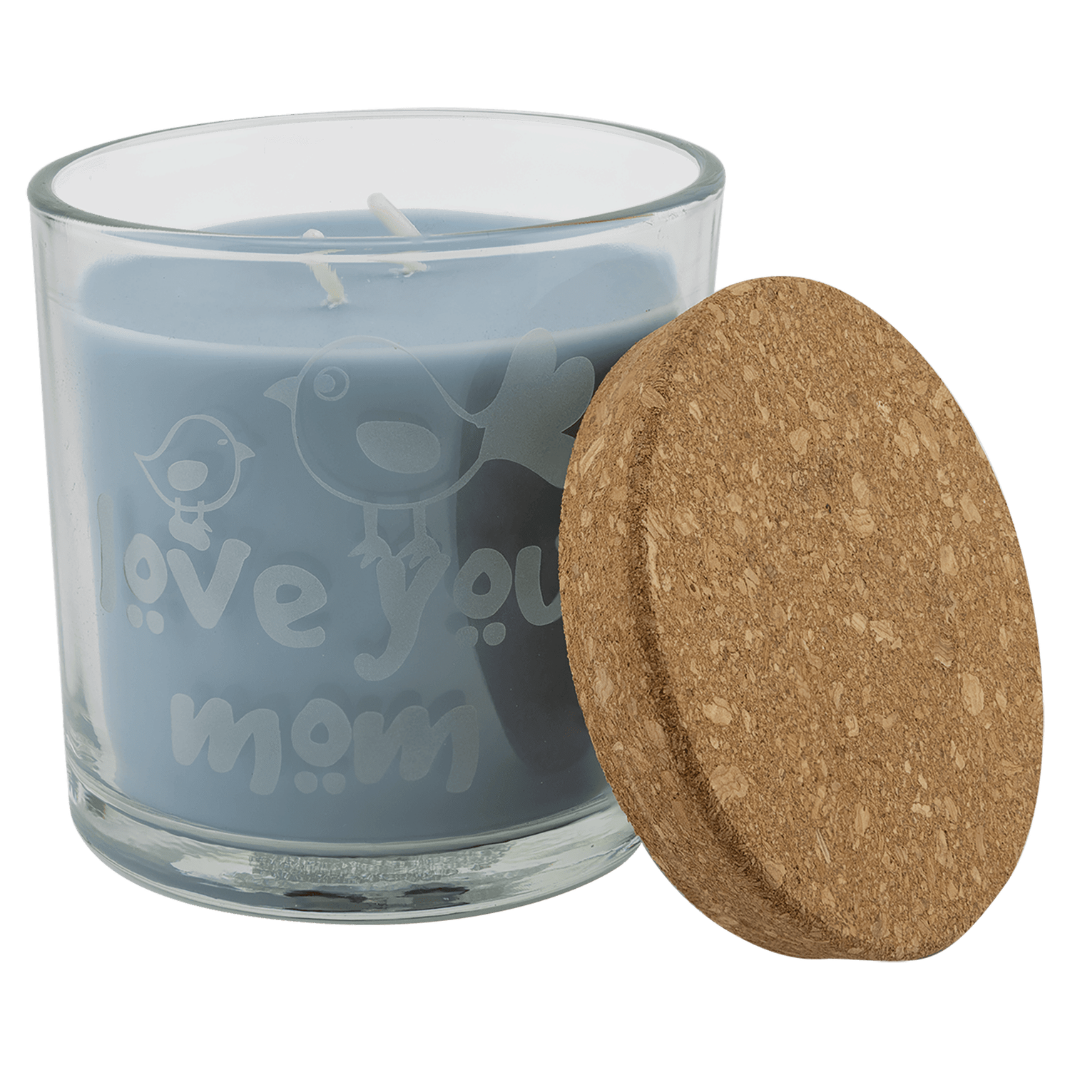 14 oz. Crisp Linen Candle in a Glass Holder with Cork Lid