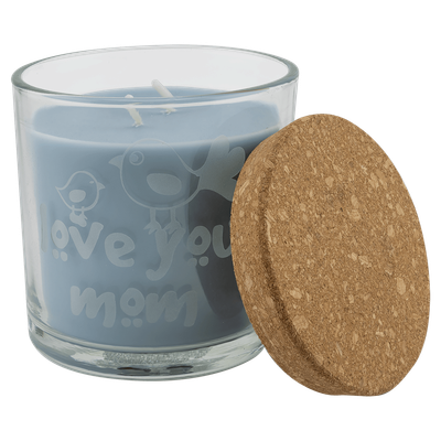 14 oz. Crisp Linen Candle in a Glass Holder with Cork Lid