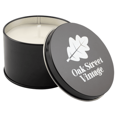5.3 oz. Weathered Oak Candle in a Black Metal Tin