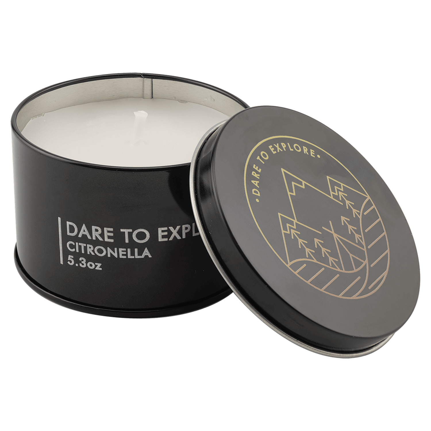 5.3 oz. Citronella Candle in a Black Metal Tin