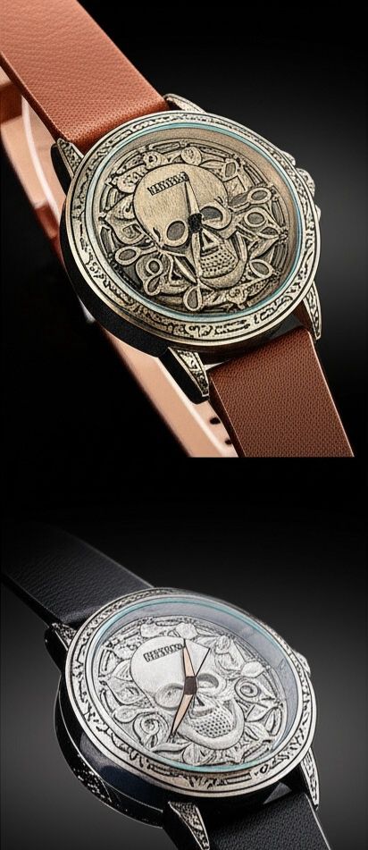 Mens skull watch