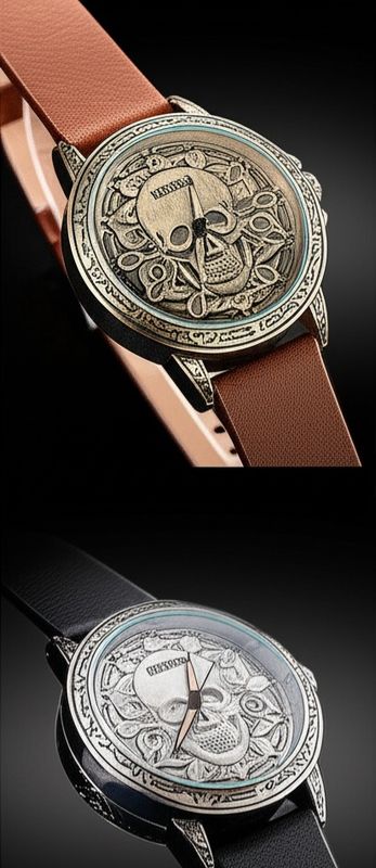 Mens skull watch