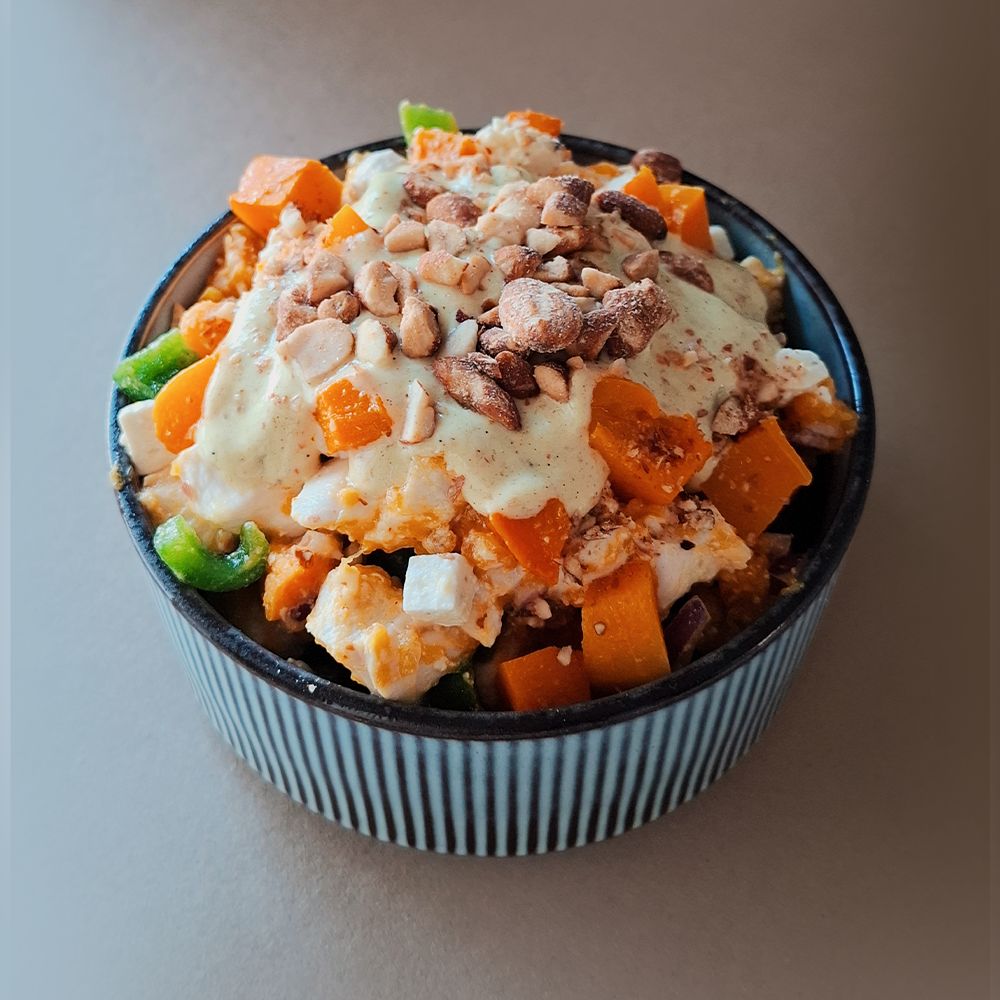 Chicken, Butternut &amp; Roasted Almond Bowl