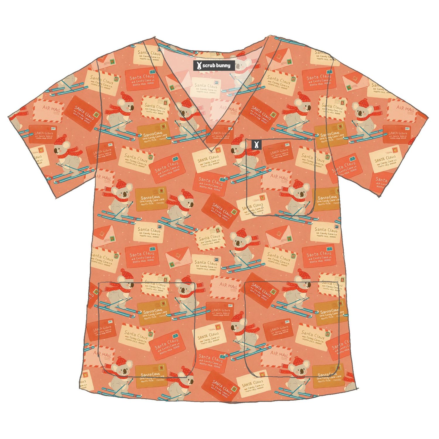 Koala Christmas Scrub Top