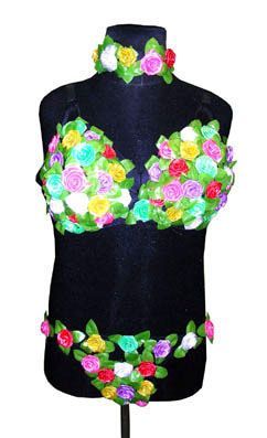 Dessous Set Blumen Hawaii 3tlg. Dessous Set Blumen Hawaii 3tlg.