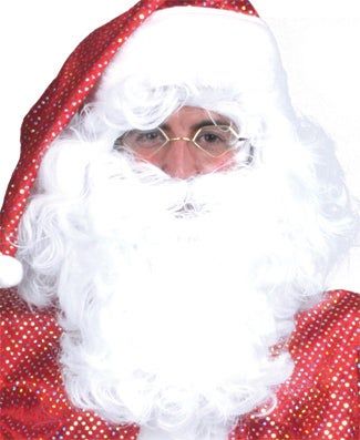 Weihnachtsmann Bart und Perücke