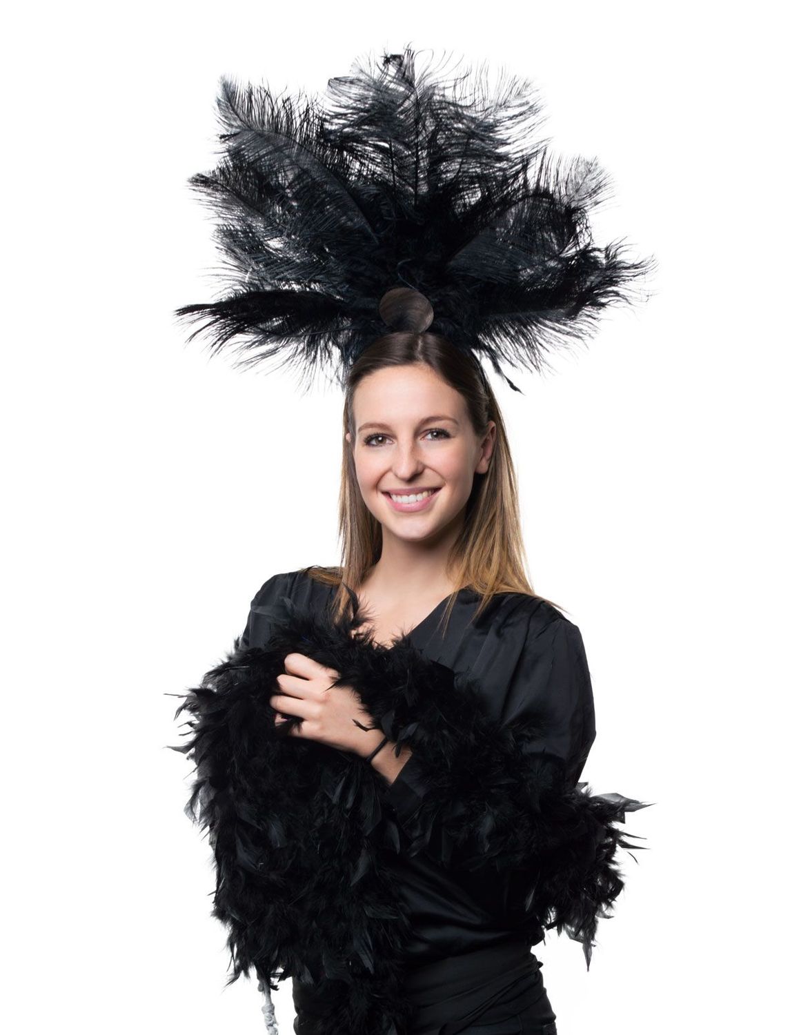 Diadeem met zwarte pluimen