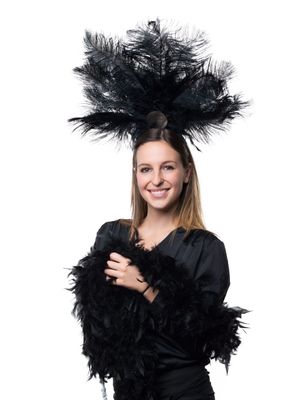 Haarreif mit Federn schwarz Haarreif mit Federn schwarz