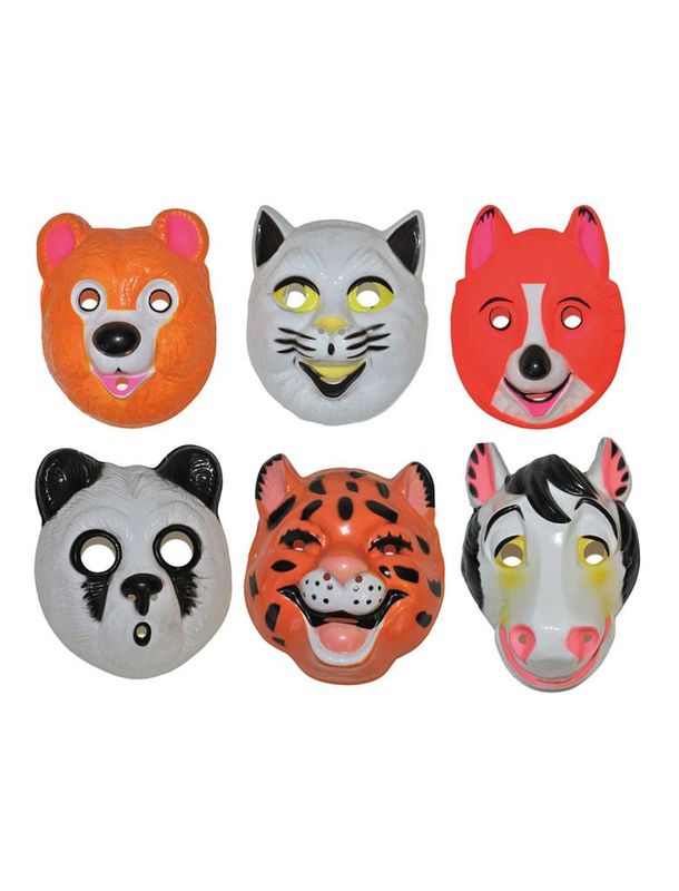 Tiermaske Set 6-tlg Kinder