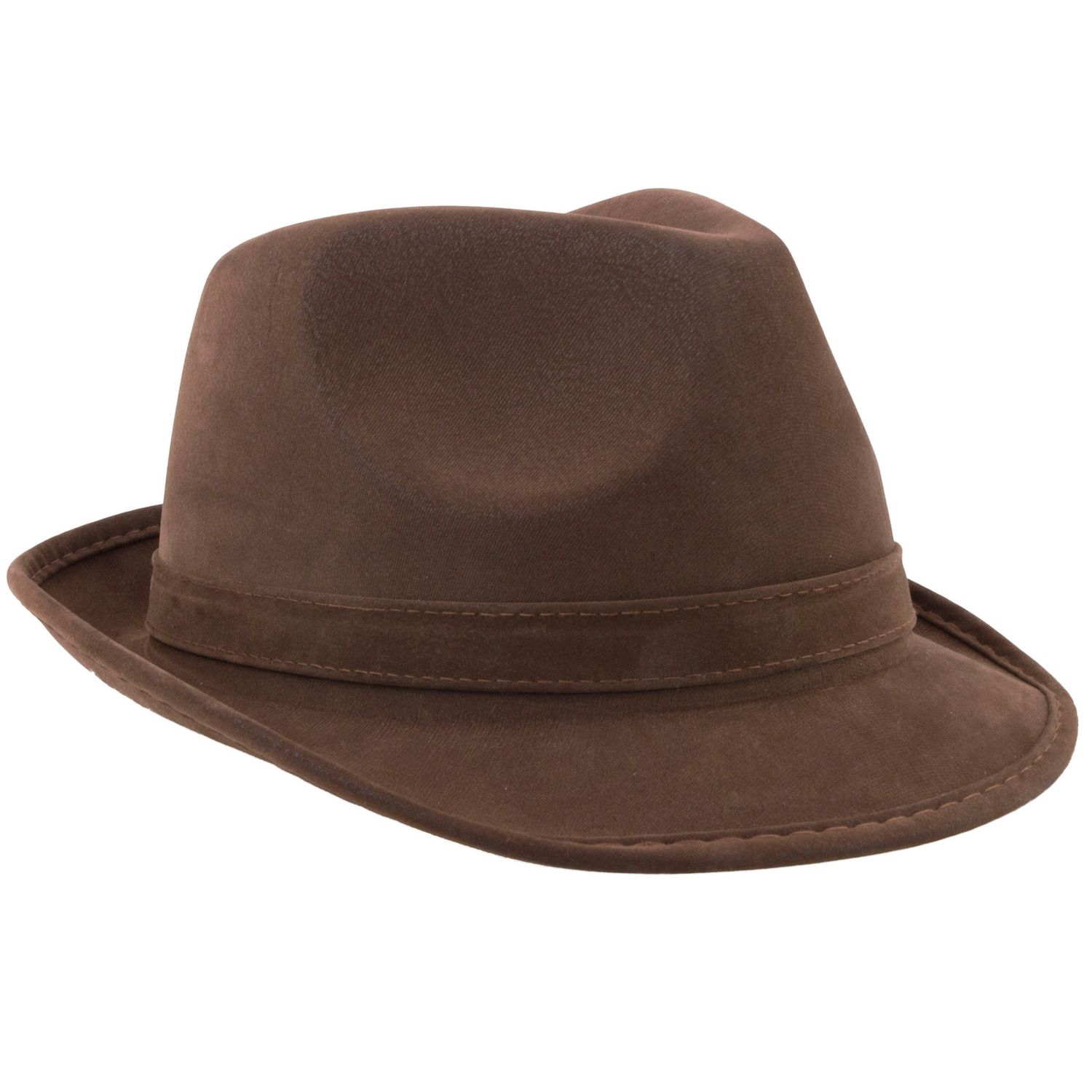 Hoed lederlook Bruin