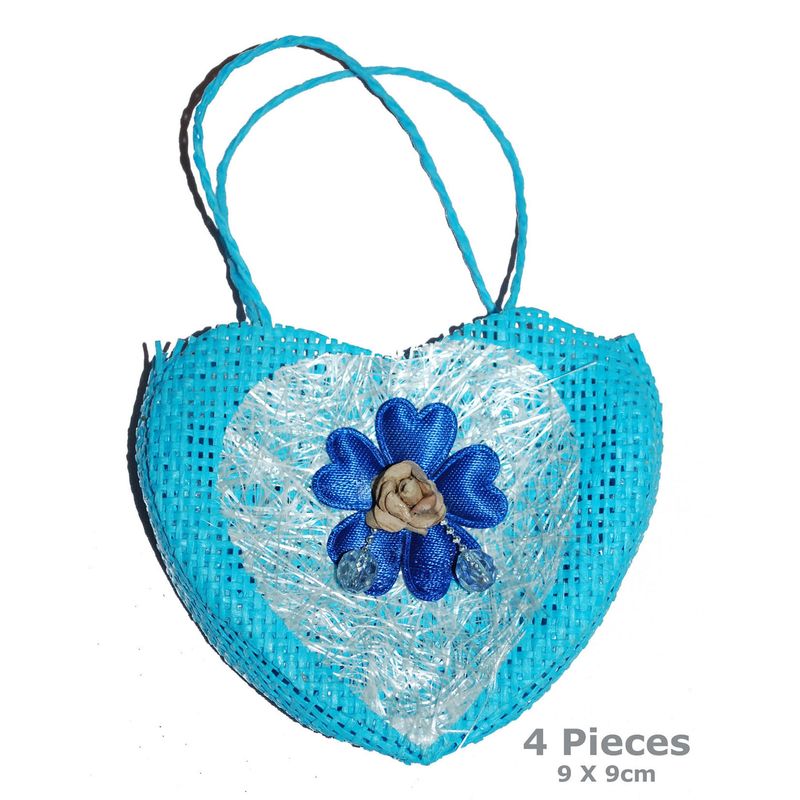 Herz Handtasche Set 4 tlg. blau