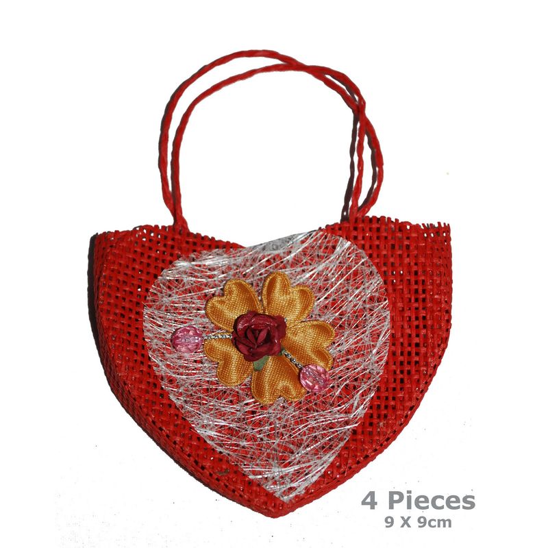 Herz Handtasche Set 4 tlg. rot