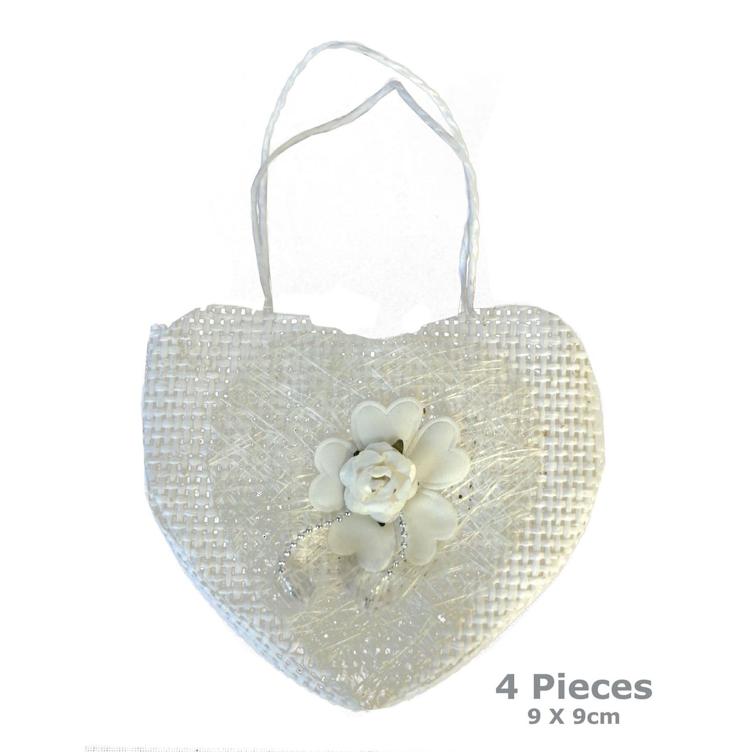 Herz Handtasche Set 4 tlg. Weiß