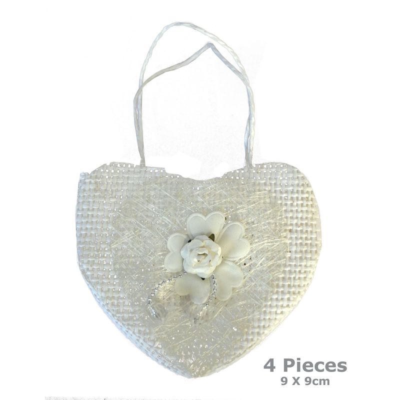 Herz Handtasche Set 4 tlg. Weiß