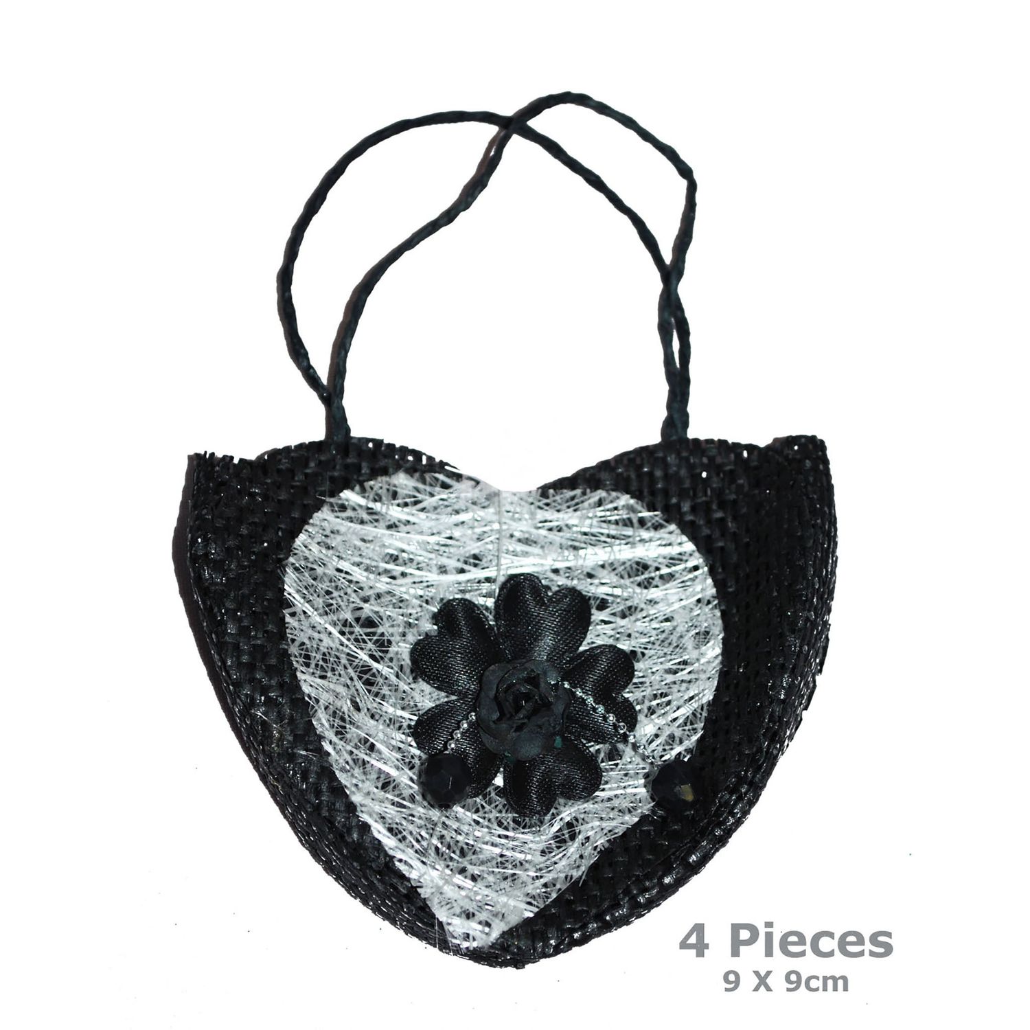 Herz Handtasche Set 4 tlg. schwarz