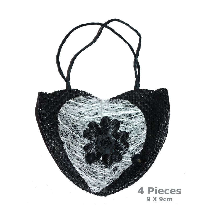 Herz Handtasche Set 4 tlg. schwarz