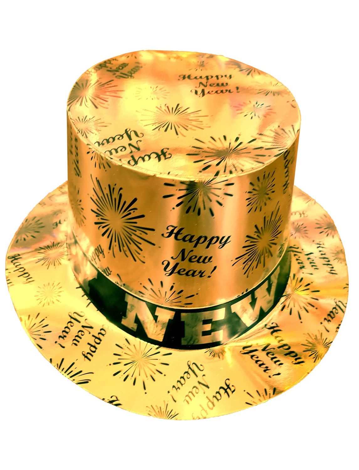 Hoge hoed happy New Year Goud