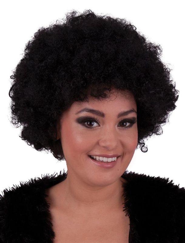 Perücke Afro Hippie Schwarz