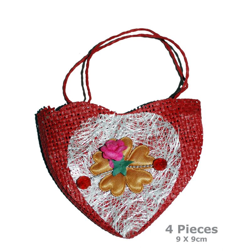 Herz Handtasche Set 4 tlg. rot