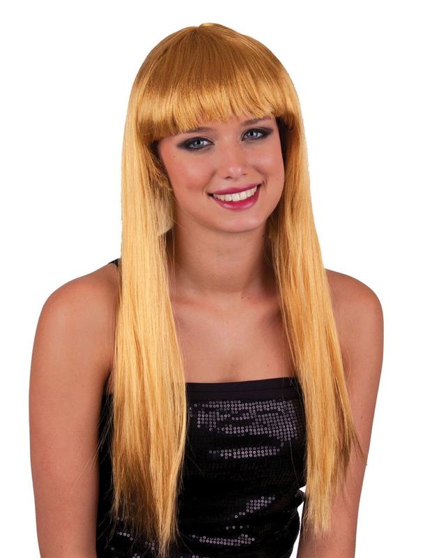 Perücke Pony Langhaar Blond