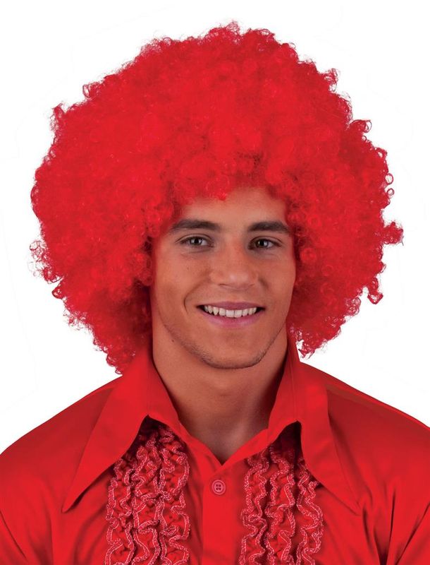 Perücke Afro Disco Rot