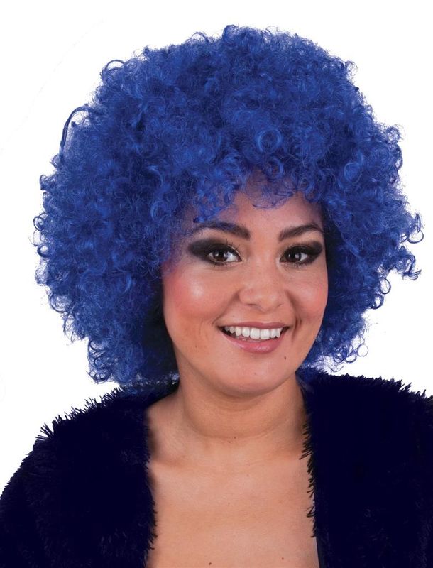 Perücke Afro Hippie Blau