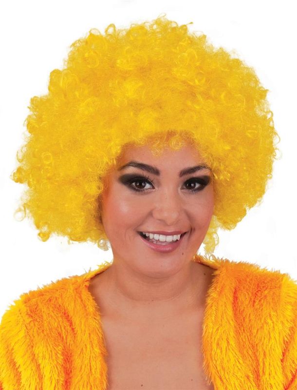 Perücke Afro Hippie Gelb