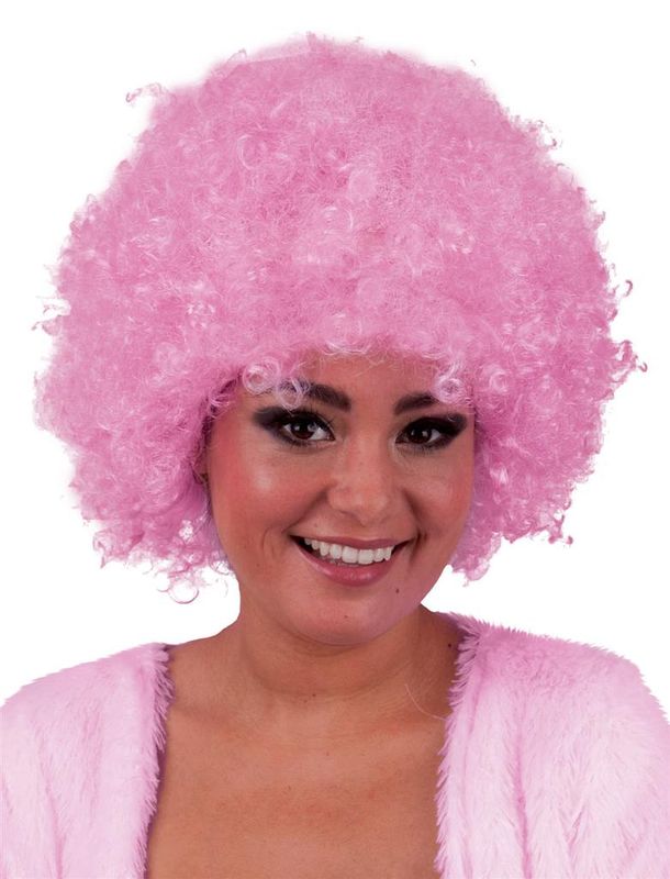 Perücke Afro Hippie Rosa