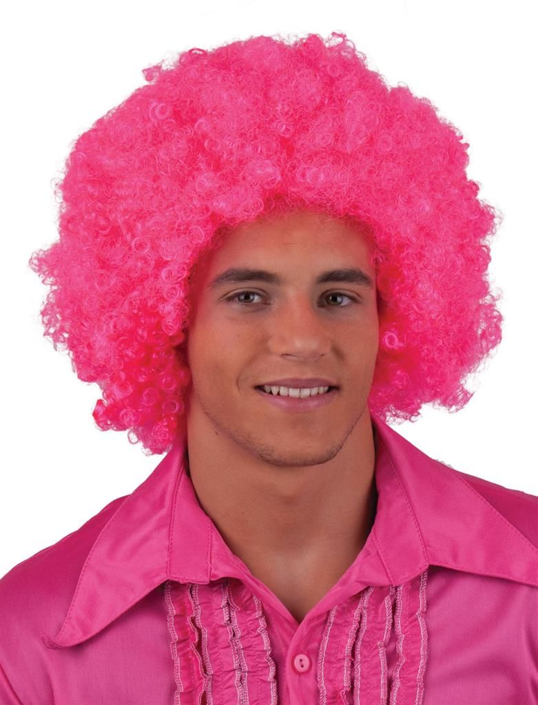 Pruik disco afro fuchsia Pruik disco afro fuchsia